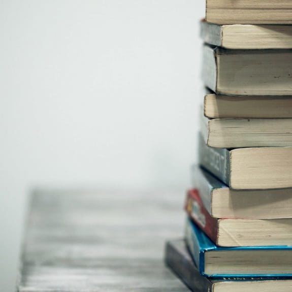 Books in a pile