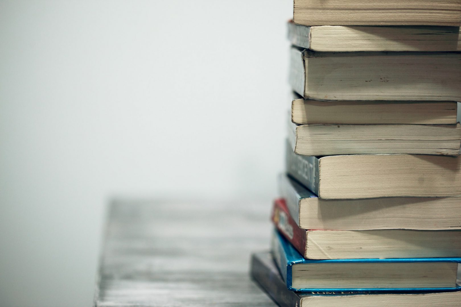 Books in a pile